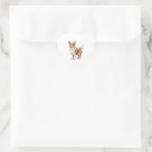 Niedlich Corgi Dog Herz-Aufkleber (Tasche)