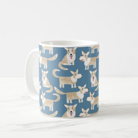 Niedlich Corgi Dog Kaffeetasse (Vorderseite Links)