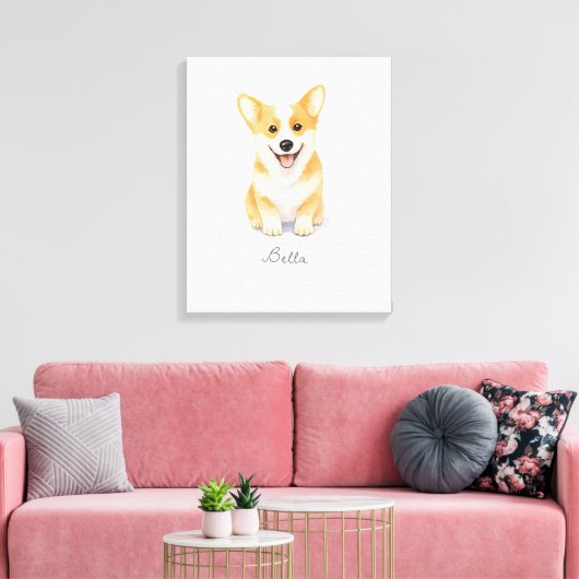 Niedlich Corgi Dog Leinwanddruck (Insitu (Wohnzimmer))