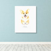 Niedlich Corgi Dog Leinwanddruck (Insitu (Holzboden))