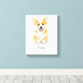 Niedlich Corgi Dog Leinwanddruck (Insitu (Holzboden))