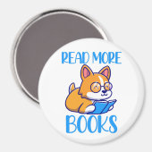 Niedlich Corgi Dog Reading Magnet (Vorderseite/Rückseite)