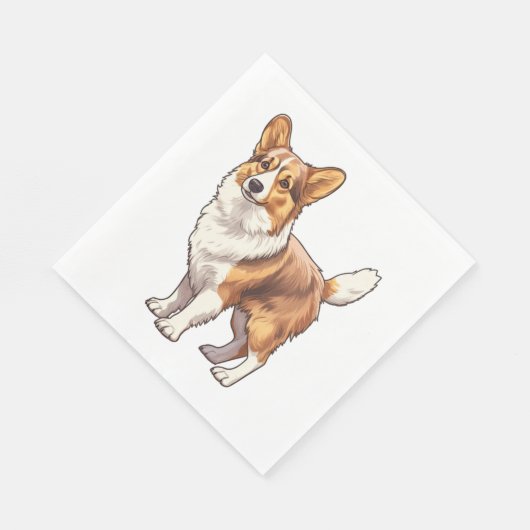 Niedlich Corgi Dog Serviette (Ecke)