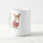 Niedlich Corgi Dog Wasserfarbe Personalisiert Weih Kaffeetasse (Vorderseite Links)