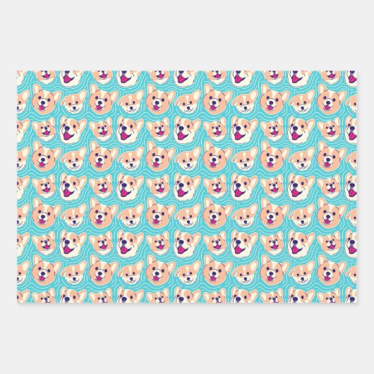 Niedlich Corgi Dogs Geschenkpapier Set (Vorderseite 2)