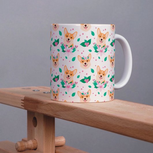 Niedlich Corgi Floral Tasse