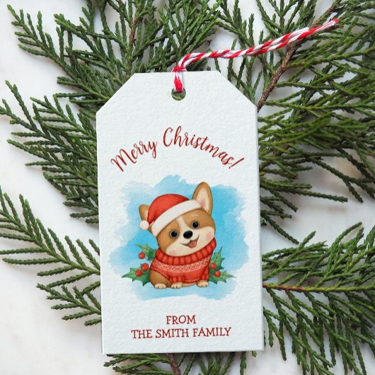 Niedlich Corgi Frohe Weihnachten Geschenkanhänger