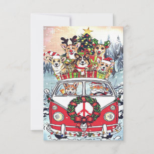 Niedlich Corgi Funny Christmas Dog Lover Corgi RSVP Karte