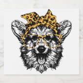 Niedlich Corgi Funny Dog Lover Geschenk Schaumweinetikett (Einzelnes Label)
