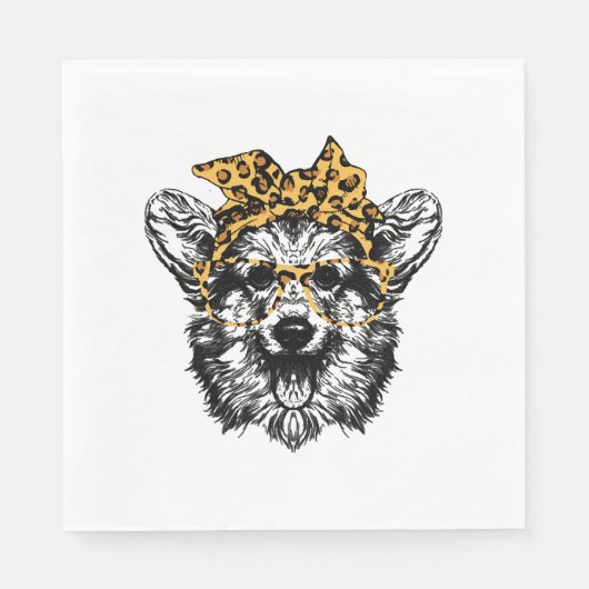 Niedlich Corgi Funny Dog Lover Geschenk Serviette (Vorderseite)