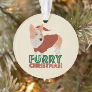 Niedlich Corgi Furry Weihnachten Ornament
