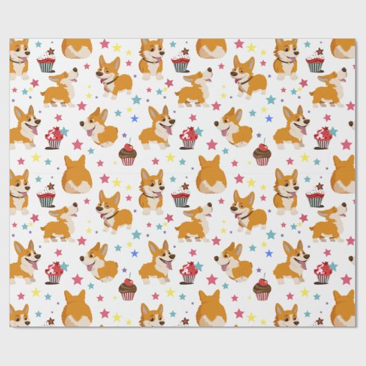 Niedlich Corgi Geschenkpapier (Flach)
