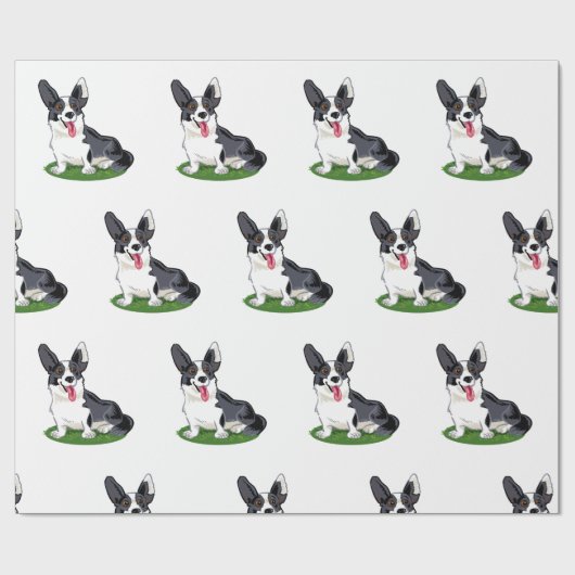 Niedlich Corgi Geschenkpapier (Flach)