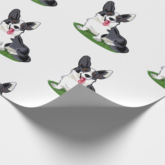 Niedlich Corgi Geschenkpapier (Ecke)