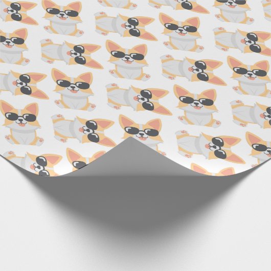 Niedlich Corgi Geschenkpapier (Ecke)