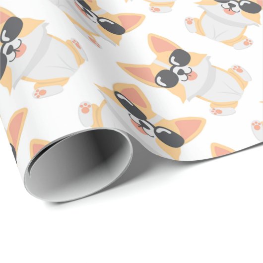 Niedlich Corgi Geschenkpapier (Rolleneckpunkt)