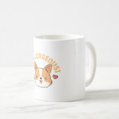 Niedlich Corgi Hey Corgeous Funny Kaffeetasse (VorderseiteRechts)
