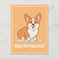 Niedlich Corgi "Hey Corgeous" Illustration Funny