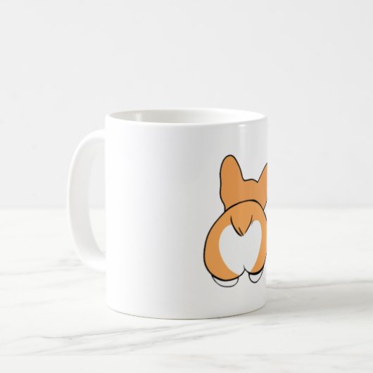 Niedlich Corgi Hintern Tasse (Vorderseite Links)