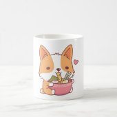 Niedlich Corgi Hund essen Ramen Kaffeetasse (Mittel)