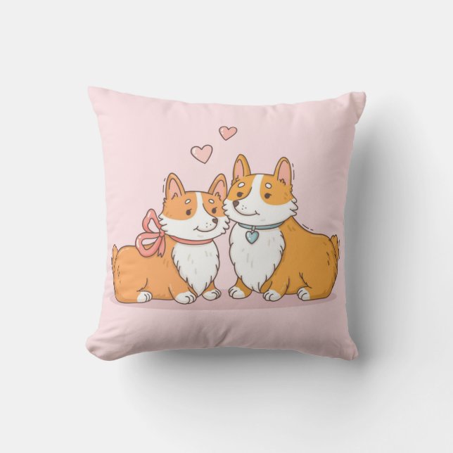 Niedlich Corgi Kissen (Vorderseite)