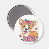 Niedlich Corgi Magnet (Vorderseite/Rückseite)