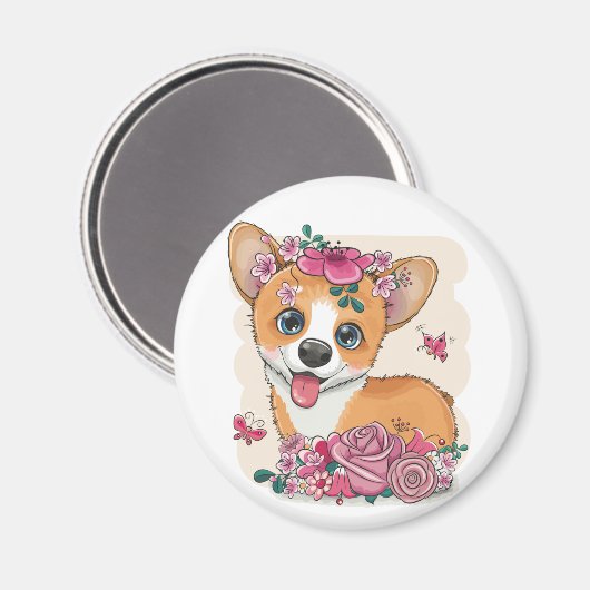 Niedlich Corgi Magnet (Vorderseite/Rückseite)