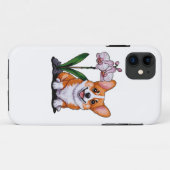 Niedlich Corgi mit Orchidea Case-Mate iPhone Hülle (Rückseite (Horizontal))