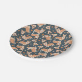 Niedlich Corgi Muster Pappteller (Schrägansicht)