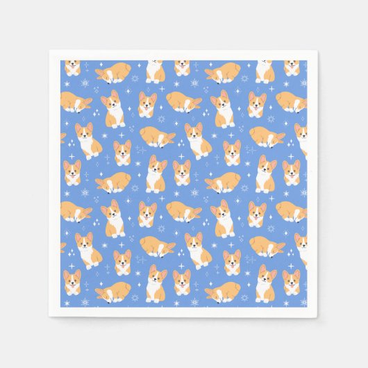 Niedlich Corgi Muster Serviette (Vorderseite)