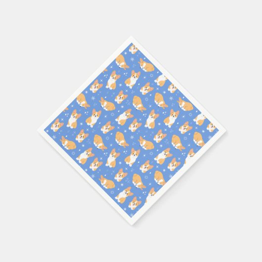 Niedlich Corgi Muster Serviette (Ecke)