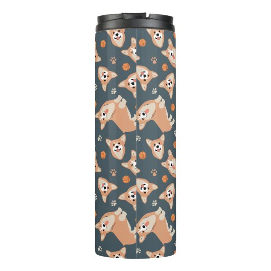 Niedlich Corgi Muster Thermosbecher (Rückseite)