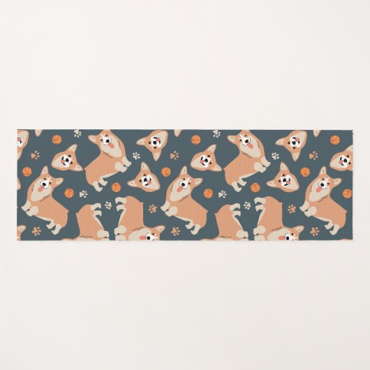 Niedlich Corgi Muster Yogamatte (Vorderseite (Horizontal))