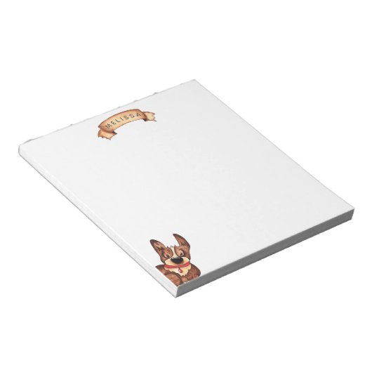 Niedlich Corgi | Personalisierter Editor Notizblock (angewinkelt)