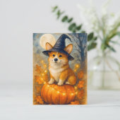 Niedlich Corgi Pumpkin Happy Halloween Postcard Postkarte (Stehend Vorderseite)