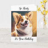 Niedlich Corgi Pun Birthday Karte (Gelbe Blume)