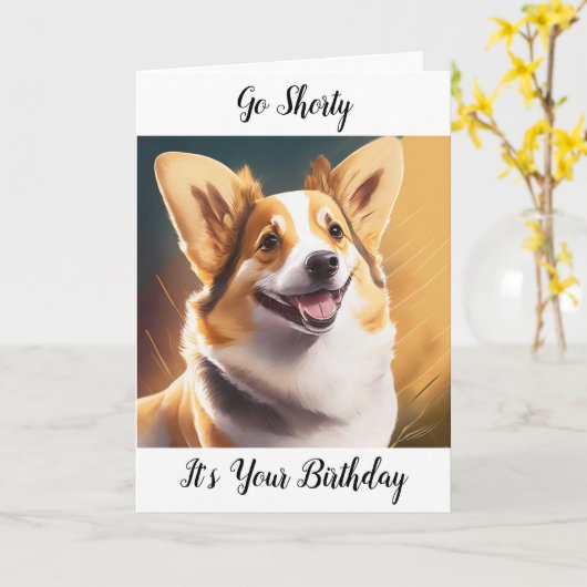 Niedlich Corgi Pun Birthday Karte (Gelbe Blume)