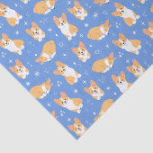 Niedlich Corgi Puppy Dog Blue Seidenpapier (Ausschnitt)