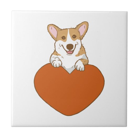 Niedlich Corgi Puppy Dog Fliese (Vorderseite)