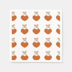 Niedlich Corgi Puppy Dog Serviette