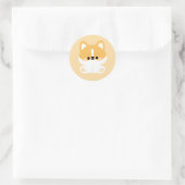 Niedlich Corgi Runder Aufkleber (Tasche)