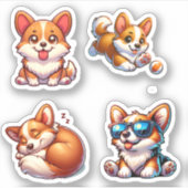 Niedlich Corgi Sticker Pack (Vorderseite)