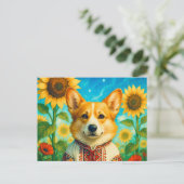 Niedlich Corgi Ukraine Walisisch Corgi Queen Postc Postkarte (Stehend Vorderseite)