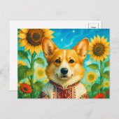 Niedlich Corgi Ukraine Walisisch Corgi Queen Postc Postkarte (Vorne/Hinten)