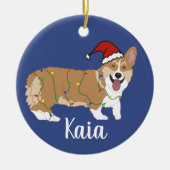 Niedlich Corgi Weihnachten Keramik Ornament (Vorne)