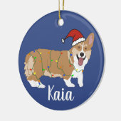 Niedlich Corgi Weihnachten Keramik Ornament (Links)