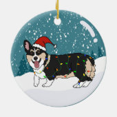 Niedlich Corgi Weihnachten Keramik Ornament (Hinten)