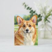 Niedlich Corgi Welsh Corgi Queen Postcard Postkarte (Stehend Vorderseite)