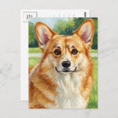 Niedlich Corgi Welsh Corgi Queen Postcard Postkarte (Vorne/Hinten)