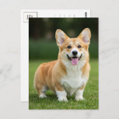 Niedlich Corgi Welsh Corgi Queen Postcard Postkarte (Vorne/Hinten)